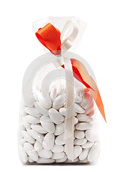 Bag of comfits in white background