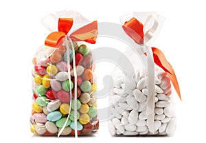 Bag of comfits in white background