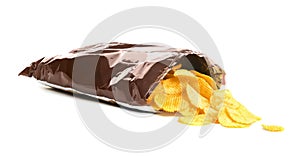 Bag with crispy potato chips