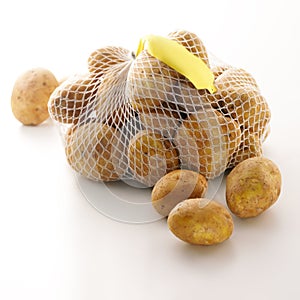 Borsa da fresco patate il prezzo etichetta su bianco 