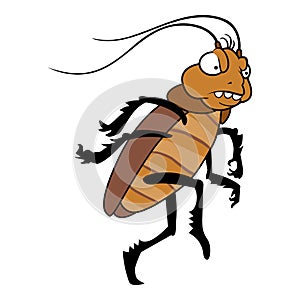 Bag furry cockroach icon cartoon vector. Head scared insect