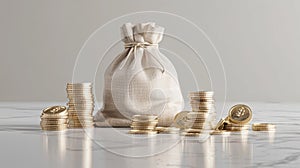 The Bag With Gold Coins.AI generated image