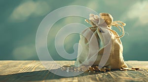 The bag of gold coins.AI generated image