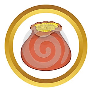Bag of gold coins vector icon