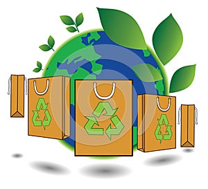 Bag green world concept