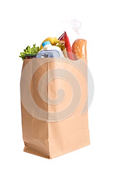 Bag of Groceries on WHite