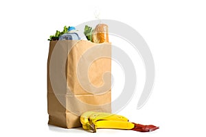 Bag of Groceries on WHite