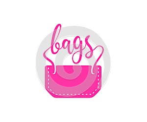 Bag, handbag, purse, satchel, pouch, accessories and fashion, logo design. Shopping bag, shopping sack, women handbag with handle,