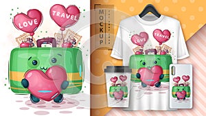 Bag with heart - poster and merchandising.