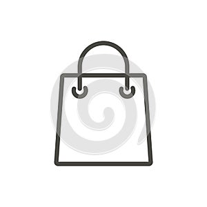 Bag icon vector. Line shopping gift symbol.