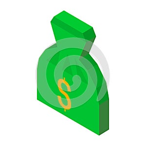 Bag of money 3D icon with dollar sign vector illustration