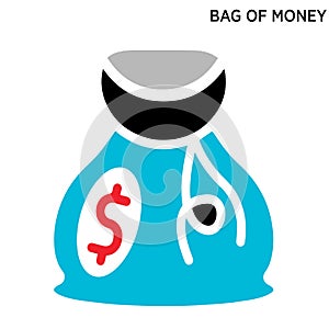 Bag money dollar icon