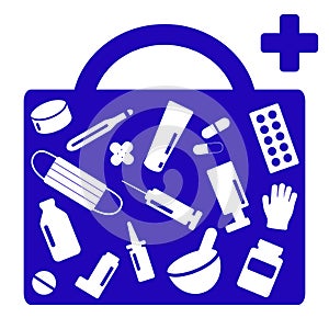 Bag with necessary pharmacy items