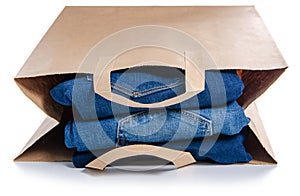 Bag package stack jeans