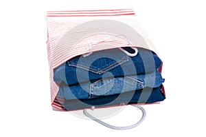 Bag package stack jeans