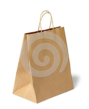 bag paper isolated package brown blank shopping paper bag retail container sale store gift shop design