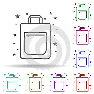 Bag shopping bag multi color icon. Simple thin line, outline vector of bags icons for ui and ux, website or mobile application