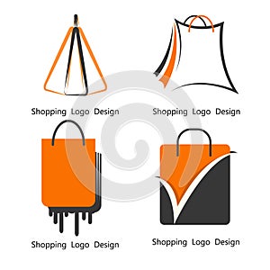Bag shopping icon logo design vector template.