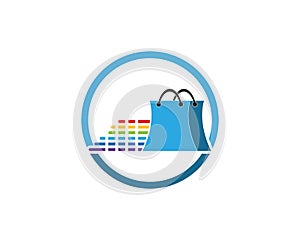 Bag shopping logo vector template