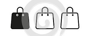 Bag shopping vector isolated icons collection. Line shopping bag icon. Eco bag icon