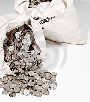 Bag of silver coins