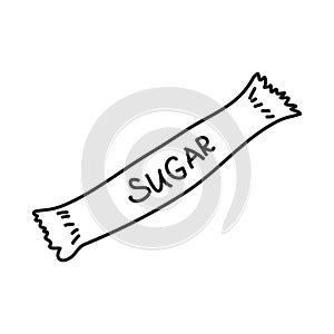 A bag of sugar. A simple sketch on a white background