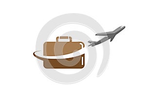 Bag travel Airplane Creative Air Design Logo