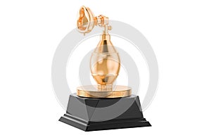 Bag valve mask golden award concept. 3D rendering