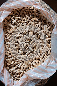 A bag of wood pellet