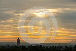 Bagan Nan Myint Tower at dawn