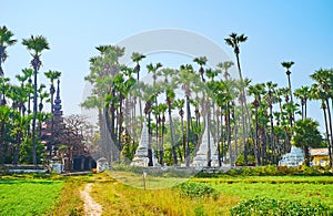 Bagaya Monastery in garden, Ava, Myanmar