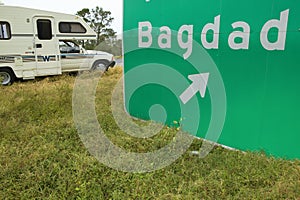 Bagdad Florida freeway sign
