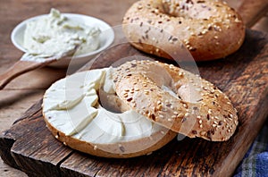 Bagel with cream cheese