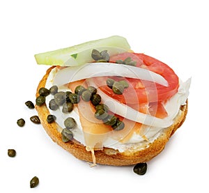 Bagel and Lox with Clipping Path