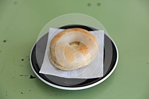 Bagel on a plate