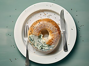 Bagel on a plate