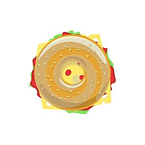 Bagel sandwich vector logo