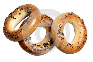 Bagels on a white background