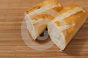 Bagette on vintage background