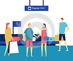 Baggage claim at the airport - flat design style colorful illustration