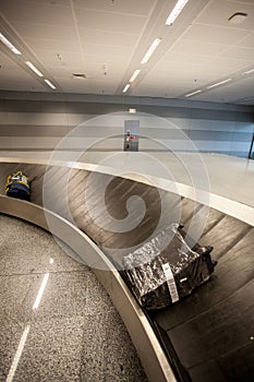 Baggage claim line in airport terminal