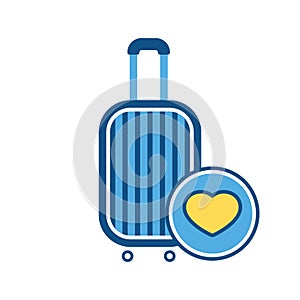 Baggage, favorites sign, luggage, suitcase, travel bag, vacation icon