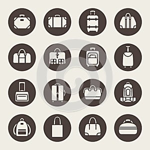 Baggage icon set photo