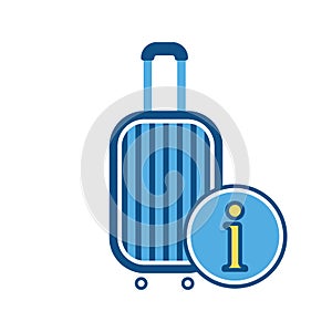 Baggage, information sign, luggage, suitcase, travel bag, vacation icon