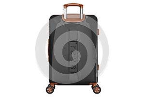 Baggage with long handle black, side view