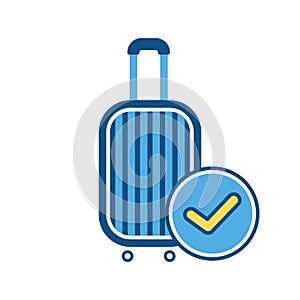 Baggage, luggage, ok sign, suitcase, travel bag, vacation icon