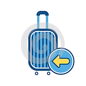 Baggage, luggage, previous sign, suitcase, travel bag, vacation icon