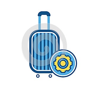 Baggage, luggage, settings sign, suitcase, travel bag, vacation icon