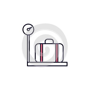baggage scales icon. Element of simple colored web icon for mobile concept and web apps. Isolated baggage scales icon can be used photo