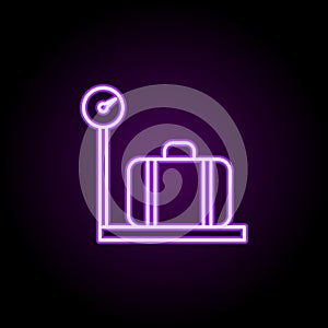 baggage scales neon icon. Elements of web set. Simple icon for websites, web design, mobile app, info graphics photo